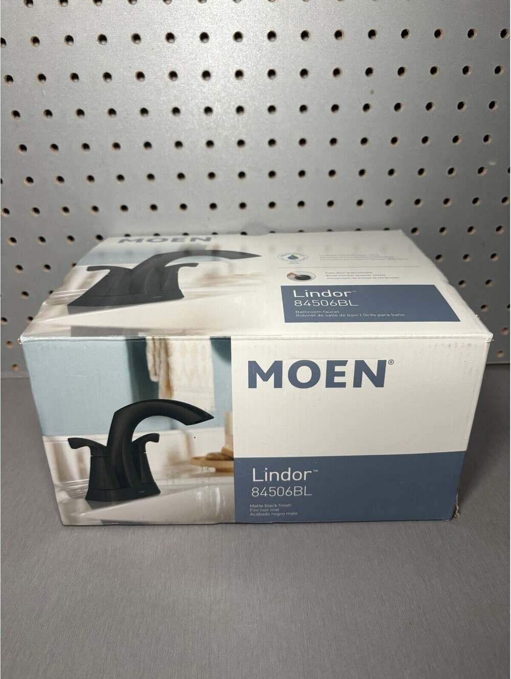 Moen 84506BL Lindor Two-Handle High Arc Bathroom Faucet Matte Black